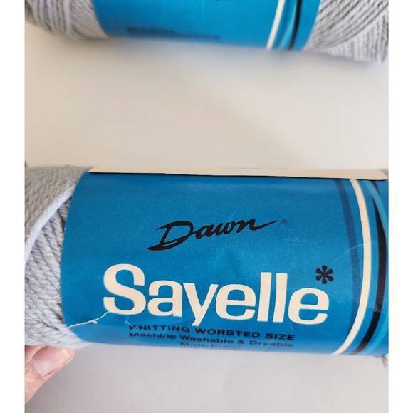 Vintage  Dawn SAYELLE Yarn - #712 -Steel Grey Lot of 2 100% Orlon Acrylic New - Picture 3 of 5